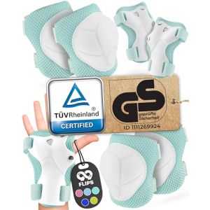 99FLIPS Protection Roller Enfant Fille - Protection Velo Enfant, Protection Trotinette - Protege Genoux - Skateboard BMX Scooter Inline Skate - FLASH S/M Vert menthe (Niuri, neuf)