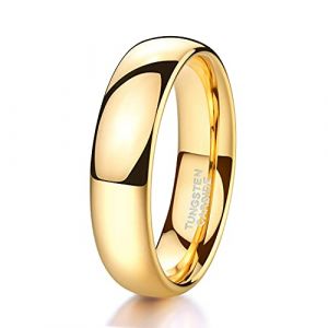Zakk Bague Hommes Femme en Or poli Tungst&egrave;ne Alliance Bague Mariage de fian&ccedil;ailles Promesse Anneaux 2mm 4mm 6mm 8mm Taille 47-75 (6mm,57 (18.1)) (RUIYANBO, neuf)