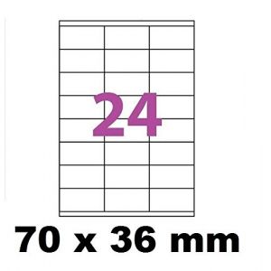 Materiel-pro 24 Etiquettes par feuille A4, 70 x 36 mm 150 feuilles planches d'Etiquettes blanche papier Autocollantes pour Imprimante laser, Jet d'encre et copieur (Materiel-pro, neuf)