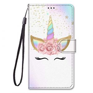 Nodigao Coque Compatible pour Xiaomi Redmi Note 14 4G Antichoc avec Support Clapet Design Animal Motif Dr&ocirc;le &Eacute;tui Bumper 360 Kickstand Case Cover Housse Portefeuille - Licorne A (Nodigo, neuf)