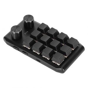 Vikye Mini Clavier, 12 Touches M&eacute;caniques, 2 Boutons, Clavier Macro de Programmation, Mini Clavier personnalis&eacute; avec Interrupteur Rouge Programmable pour PC de Jeu (BT sans Fil (Zhaojou, neuf)