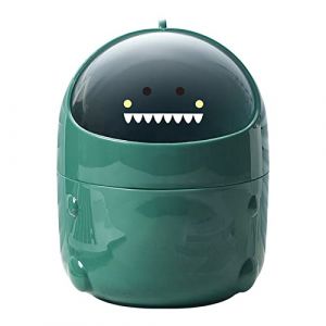 Greyoe Mini Poubelle, Petite Poubelle, Poubelle de Table avec Couvercle, Petite Poubelle de Salle de Bain, pour Salle Bain, Bureau Poubelle de Style Dessin Animé Mignon Portable (JIASHENGMEI, neuf)