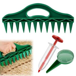 JAWUZ 3 Pièces Distributeur de Graines Semis, 1 x Punch & 2 x Seeder Planteuse Manuelle Precision, Semoir à Graines Manuel Semence Fournitures de Jardin de Jardinière pour Ferme de Légumes de Jardin (STAR DUANYUYU, neuf)