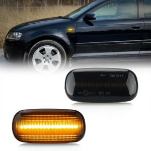APAKA Clignotants Latéraux LED, Marqueur Latéral Clignotant Pour A-udi A3 S3 8P A4 S4 RS4 B6 B7 A4 S4 RS4 B8 A6 S6 RS6 C5 A6 S6 RS6 C7 A8 D3 TT 8J Roadster, Feux Indicateurs Latéraux Fumée avec Canbus (Hitree, neuf)