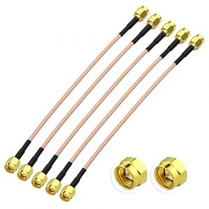 Superbat C&acirc;ble Rallonge Antenne WIFI SMA 15cm M&acirc;le vers M&acirc;le C&acirc;ble RG316 50Ohm pour Mesure SWR, Analyseur de Spectre, Amplificateur &agrave; Faible Bruit LNA, R&eacute;cepteur ADS-B, Antenne (5 pi&egrave;ces) (Wlaniot, neuf)