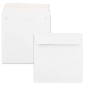 Lot de 700 enveloppes carr&eacute;es, couleur : blanc, 15,5 x 15,5 cm (155 x 155 mm), fermeture adh&eacute;sive avec rabat droit, 120 g/m&sup2;, marque : NEUSER PAPIER (GUSTAV NEUSER GmbH, neuf)
