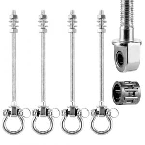 LDXDRU Lot de 4 crochets de balan&ccedil;oire - M10 x 180 mm - Charge lourde - 253 mm - Crochet de balan&ccedil;oire - Manille et boulons - Crochets filet&eacute;s - Crochets de fixation pour suspension - Jusqu'&agrave; 650 kg (Huanyi_shop, neuf)