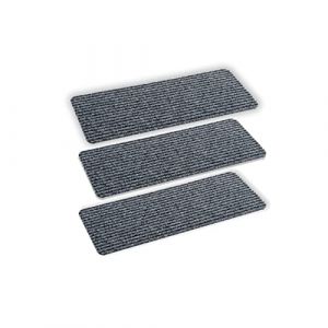 Astra Paillasson intérieur Gris Tapis Anti-salissures antidérapant - Paillasson 25x60 cm Lot de 3 paillassons hydrofuges - Rib Line Paillasson résistant Antistatique (Carpido, neuf)