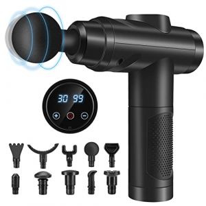 Pistolet De Massage, Pistolet Massage Pistolet Massage Musculaire Massage Gun 30 Vitesses Avec écran Lcd 10 Embouts Pour Dos épaules, Jambes, Muscles (noir) (Shiyichengmaoyi, neuf)