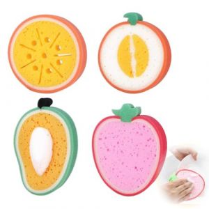 LAKJUOZ Eponge Bebe Bain, Eponge De Bain Konjac Pour B&eacute;b&eacute; 4Pcs Set &Eacute;ponges Konjac,&Eacute;ponge B&eacute;b&eacute; Bain &Eacute;ponges De Bain Naturelles Aux Formes Mignonnes Jolies &Eacute;ponges De Bain En Forme De Forme De Fruit Id&eacute; (LI LINA DE DIAN, neuf)