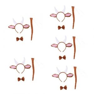HAPINARY 5ensembles Costume Animal Kit Avec Corne De Chèvre Accessoires De Déguisement Avec Bandeau Gants Et Nœud Pour Halloween Et Cosplay (Gan Gardner, neuf)