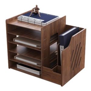 Hggzeg Organiseur de bureau en bois, grande capacité, A4, trieur de documents, boîte de rangement pour fournitures de bureau à faire soi-même pour la maison (YuGuangGT, neuf)