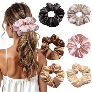 Lot de 6 Chouchou Cheveux Fille en Satin, Multicolore Chouchou Soie Elastique Cheveux, Chouchou Satin Cheveux Ties Cordes &Eacute;lastiques pour Filles Femmes, Toutes Les Coiffures (ALPHASS LOGISTICS LTD, neuf)