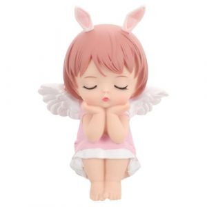 Bébé Fille Figurine Gâteau Toppers, Figurine Assise pour Baptême Fille Décoration De Gâteau Et Ornement De Fête Idéal pour Anniversaire Enfants Fête Danniversaire Bébé Douche Noël Table Maîtresse Déco (S Wisdom HF, neuf)