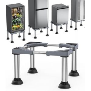 DEWEL Base de R&eacute;frig&eacute;rateur Support Frigo Hauteur 30-33cm 4 Pieds Stables &agrave; Ventouse Socle R&eacute;Glable Rehausseur De R&eacute;Frig&eacute;Rateur Pour Lave-Vaisselle Cong&eacute;Lateur Bahut Cong&eacute;Lateur Gris (cathybaobao, neuf)