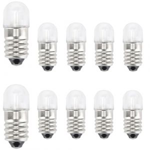 GutReise Ampoules LED DC E10,10pcs E10 ampoules de remplacement LED miniatures &agrave; vis 0.5Watts 65Lm (rouge, 12V) (GutReise, neuf)