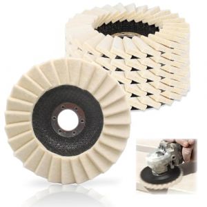 Fleymu Lot de 5 disques de polissage 125 mm x 22 mm, disques de polissage en feutre &ndash; Disque de polissage pour meuleuse d'angle, disque de polissage flexible, pour le pon&ccedil;age et le polissage de la (Fleymu, neuf)