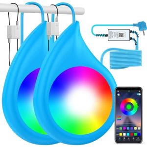 LyLmLe Eclairage Piscine LED 40W Double Lumière pour Piscine Géante avec Câble de 6,5m pour Chaque Lampe, 12V Smart LED Lampe Piscine Couleur Contrôlé par APP, Étanchéité IP68 pour Piscine Hors Sol (Raypole International, neuf)