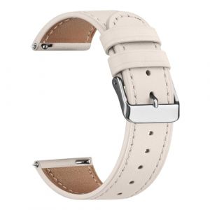 Oumida Cuir Bracelet pour 22mm 20mm 18mm Femme Homme, Bracelet de remplacement en Cuir &agrave; D&eacute;gagement Rapide pour Montre Intelligente Samsung Galaxy/Huawei/Fossil (Lumi&egrave;re stellaire, 20mm) (PanShiYunDong, neuf)
