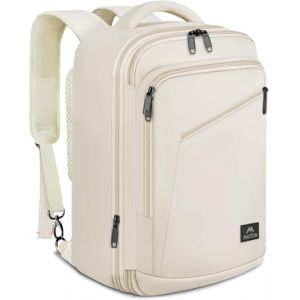 MATEIN Sac a Dos Ryanair 40x20x25, Baggage Cabine 20L, Sac &agrave; Dos Voyage Cabine Avion, Bagage &agrave; Main Petit pour Sacoche Ordinateur Portable pour 14 Pouces Femme Homme Travail Affaire Scolaire, Beige (Juswination EU, neuf)