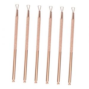 VICASKY Kit 6 Pi&egrave;ces Outils Vernis Gel Acier Inoxydable Rose Dor&eacute;, Repousse-cuticules Triangulaire, Grattoir &agrave; Vernis, Nettoyage des Bords des Ongles, Usage Professionnel et Domestique pour Manucure (Covenant of Nauru, neuf)