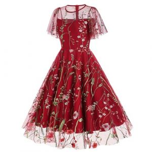 Robe Années 50 Vintage Femme Retro Glamour Pin-Up Chic Et Elegant Robes sans Manche Dos Nu Années 1950 Swing Décontractée Dress De Soirée Fête Cérémonie Retour Soirée (qiaoxiahe, neuf)