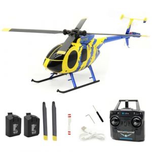 JOYARCH RC ERA C184 MD500 Hélicoptère radiocommandé pour adulte, 2,4 G 4 CH 6 axes sans aérosol, avion radiocommandé ultra-stable avec capteur optique et émetteur amélioré – 2 batteries (Fang Di Di, neuf)