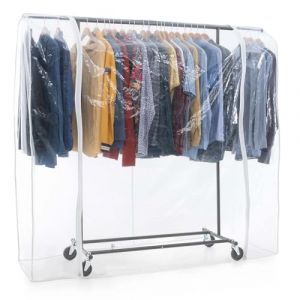 Tatkraft Derek & Big - Set Portant V&ecirc;tements Solide avec Housse, 100kg Capacit&eacute;, sur Roulettes, R&eacute;glable et Pliable, Penderie Mobile Professionnelle (Tatkraft, neuf)