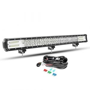 Willpower Barre LED 28'' 396W 12V 24V avec Faisceau de Câblage - Rampe Lumineuse Étanche IP67 pour 4x4, Voiture, Tracteur, Camion, Quad, Bateau (YZ-EU, neuf)