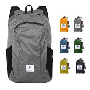 4Monster Sac à dos pliable ultra léger, Sac à dos pliable résistant à l'eau, Sac à dos de randonnée pour le voyage, le camping et l'extérieur, Promenade quotidienne, cyclisme, Lightgrey, 16L (4MONSTER, neuf)