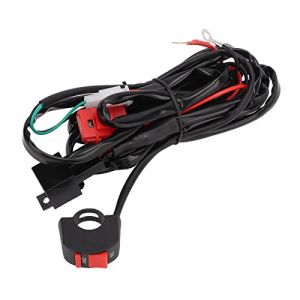 Faisceau de Câblage de Barre Lumineuse LED, Kit de Faisceau de Câblage de Moto avec Interrupteur Marche/arrêt pour Guidon de Travail avec Fusible 12 V 40 A Relais 30 A pour Feux (Fiavtiwy, neuf)