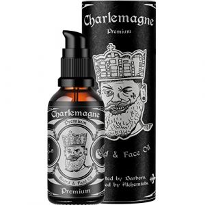 Charlemagne Huile à Barbe - Vegan Leather Duft - Hommes Made in Germany - Naturelle stimule la croissance - Beard Oil Soin de Barbe Vegan (Charlemagne Premium, neuf)