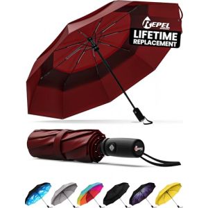 Repel Umbrella Parapluie Pliant Résistant au Vent - Ouverture Automatique Facile - Parapluie Compact et Durable, Armature en Fibre de Verre Solide, Dôme Imperméable – Tient dans un Sac à dos ou à Main (Upper Echelon Products UK, neuf)