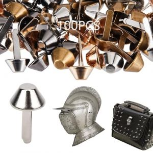 100 Sac en Métal Plat, Sac à Main Plat Pieds Coniques Goujon Champignon Clou Métal Sac Pied Rivet pour Bricolage Cuir Artisanat Sac à Main Sac à Main Pieds Clou Tête (GuangZhouQianLingXueShangMaoYouXianGongSi, neuf)