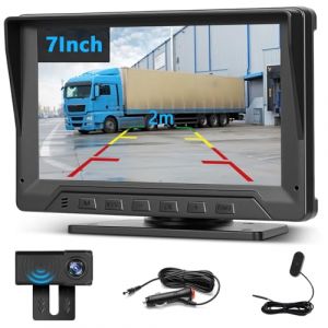Inefala Cam&eacute;ra de Recul avec Radar de Recul Voiture &Eacute;cran 7 Pouces Moniteur HD, IP68 &Eacute;tanche Vision Nocturne Cam&eacute;ra de Voiture Filaire avec 15M C&acirc;ble 4 Broches, Radar Camera pour Voiture Kit 12V (Inefala EU, neuf)