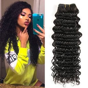 Deep Wave Bundles Human Hair Meche Bresilienne Tissage Cheveux Naturels Bouclés Longue Tissage Bouclé Naturel Meche Bresilien En Lot Couleur Noire Naturelle 100g 24 Pouce (beiyuan hair product, neuf)
