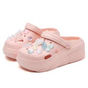 Sabots &agrave; Plateforme Sabots Mules Chaussures Sabots Mules Chaussures Chaussures de Jardin Pantoufles Plage Sandales Femmes Piscine Sandales Chaussons Libellules Rose 36EU (ElioGn-EU, neuf)