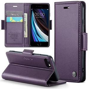 Phernykas Coque pour iPhone 8/7/6/SE 2020/2022 Étui Portefeuille Cover en Cuir PU Wallet avec Cartes Magnétique et RFID Protection Folio Housse iPhone SE 2/3 Case, Violet (Phernykas, neuf)