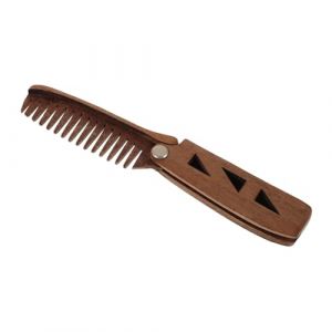 Healeved Peigne À Barbe Pliable En Bois Pour Homme Brosse À Cheveux Outil De Coiffure Peigne Avec Housse De En Pu Pour Les Voyages (Accompany JY, neuf)