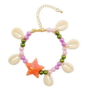 KIRZAX - Bracelet de cheville coquillage pour femme, bijou coquillage, bracelet coquillage naturel pour b&eacute;b&eacute;, r&eacute;glable (VLAD SHOP ADV, neuf)