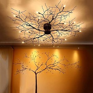 WRLYTNG Plafonnier LED Moderne Branche d'arbre Nordique Fer plafonniers Salon Chambre lustres Plafond d&eacute;coration de la Maison luminaires h&ocirc;tel Clubhouse d&eacute;coration &eacute;clairage (jianglongguoji, neuf)