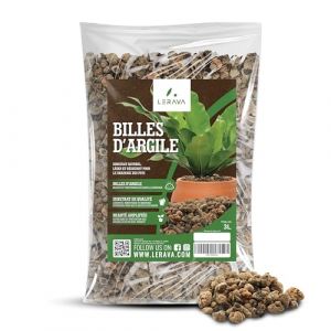 LERAVA® Billes d'argile pour Plante [100% Made in Italy] - 3L - Substrat Naturel et Léger, Idéal pour Terreau et Drainage de Plantes d'Intérieur - Billes Argile Plantes Décorative et pour Drainage (Agricenter Spitaler, neuf)