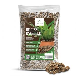 LERAVA® Bille d'argile pour Plante - 3l - Substrat Naturel, Léger et Résistant pour Drainage de Pots - Billes Argile Plantes Décoratif et Améliorateur de Terreau - 100% Made in Italy (Agricenter Spitaler, neuf)