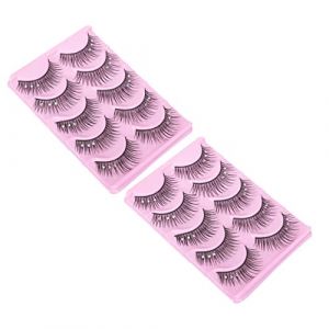 Beavorty Lot De 10 Paires De Faux Cils D&eacute;coratifs Noirs Avec Pierres Brillantes, Effet Volumineux Et Fibres &Eacute;paisses, Pour Femmes, Maquillage De Sc&egrave;ne Et &Eacute;v&egrave;nements Sp&eacute;ciaux (T Innovation&middot;HX, neuf)
