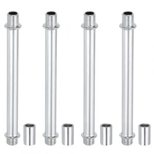 PATIKIL Kit Tige de Lampe à Tube Droit, 4 Ensemble M10 Acier au Carbone 120mm(4.72") Long Tige Filetée à Double Extrémité avec Écrous D'Accouplement Connecteur à Manchon, Argenté (PATIKIL UK, neuf)