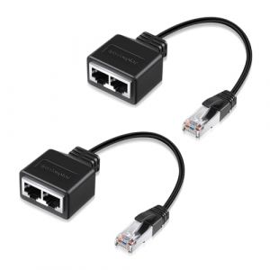 2 Pi&egrave;ces Doubleur RJ45, R&eacute;partiteur RJ45 1 M&acirc;le vers 2 Femelles, Adaptateur Multiprise Ethernet Compatible Cat5 Cat5e Cat6 Cat7, Connecteur R&eacute;partiteur pour Routeur, Switch, PC, TV Box Internet Bureau (shenzhenshiqiuchunmaoyiyouxiangongsi, neuf)