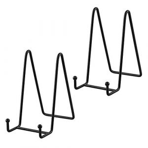 Porte Assiette Chevalet Support Presentoir - 2 Pièces Metal Support Assiette Decorative - Support Cadre Photo de Table - Présentoir de Fer pour Plaque | Livre Cuisine | Carte Postale - Noir - 15,2 cm (Tincogo, neuf)