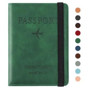 Sciphylia Protege Passeport Pochette Passeport Protège Passeport avec Blocage RFID PU Porte Passeport Anti-vol Organisateur de Voyage pour Billet d'avion Cartes de Crédit, Vert Foncé (qurixy OÜ, neuf)