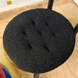 Morbuy Rond Coussins de Jardin, Couleur Unie Coussin Exterieur Int&eacute;rieur, Peluche Epais Coussin Chaise Galette de Chaise pour Int&eacute;rieur Patio Coussin Chaise Exterieur (Noir,50x50cm) (Morbuy, neuf)
