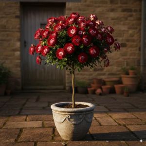 Rosier sur Tige - 120 cm de Hauteur - pour Pots et Pleine Terre - Idéal pour Balcon, terrasse, Petit Jardin (Osiria) (Europa Green, neuf)